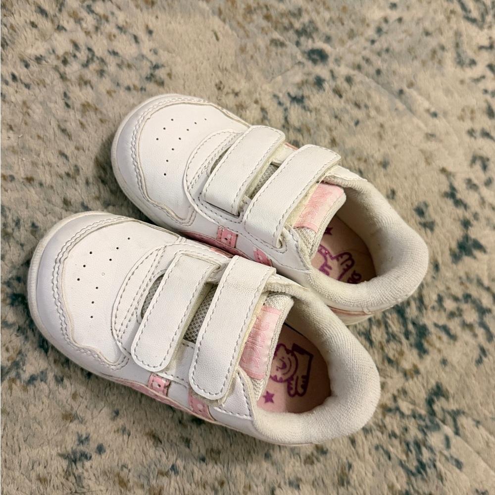 Asics Kids White and Pink Sneakers
